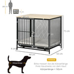 Dog Cage, Kennel with Cushion & Tray, Oak+Black