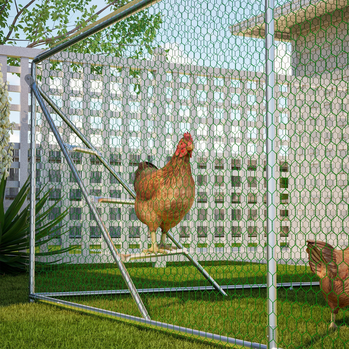Giant Professional Chicken Coop Aviary 3x6m with Climbing Frame Metal