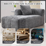 Chaise Longue Sofa, No Assembly Soft Cushions Side Pockets - Grey