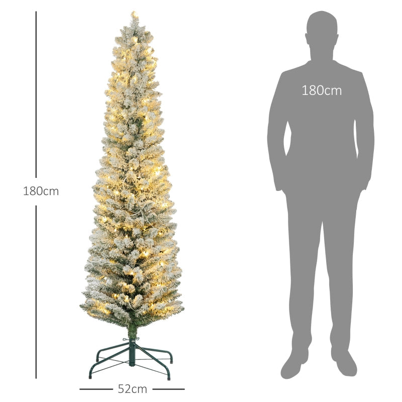 Christmas Tree 180 cm, LED Lights, Metal Base, Green
