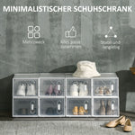 Shoe Cabinet Modular 8 Compartments Transparent Plastic