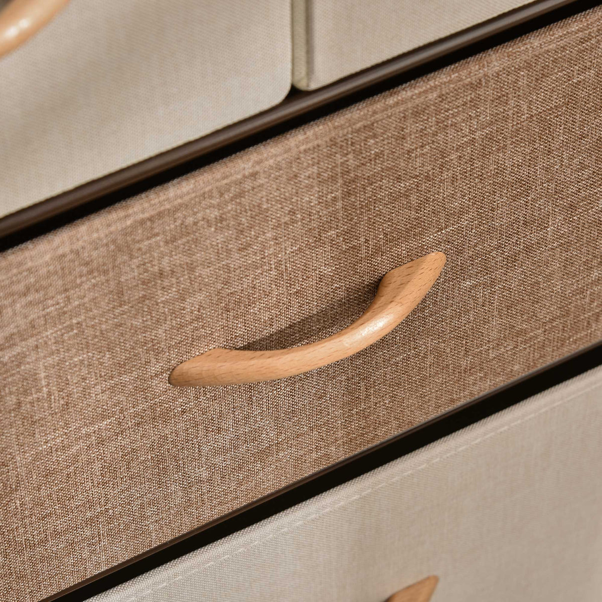 Chest of Drawers Sideboard 5 Foldable Fabric Drawers Brown