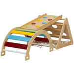 7 in 1 Indoor Climbing Triangle with Slide and Arch, Multicoloured
