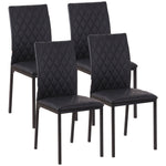 Dining Chairs, Set of 4 Upholstered Steel Legs, Black