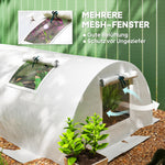Greenhouse with Roll Window, Winterproof Tomato House, Steel, Green