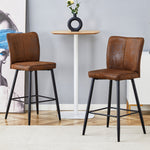 Bar Chair Set 101cm High 2-Piece - Brown Technology Fabric