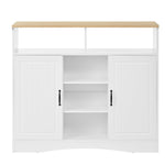 Kitchen Island on Wheels Extendable Dining Area Storage with Chairs - White