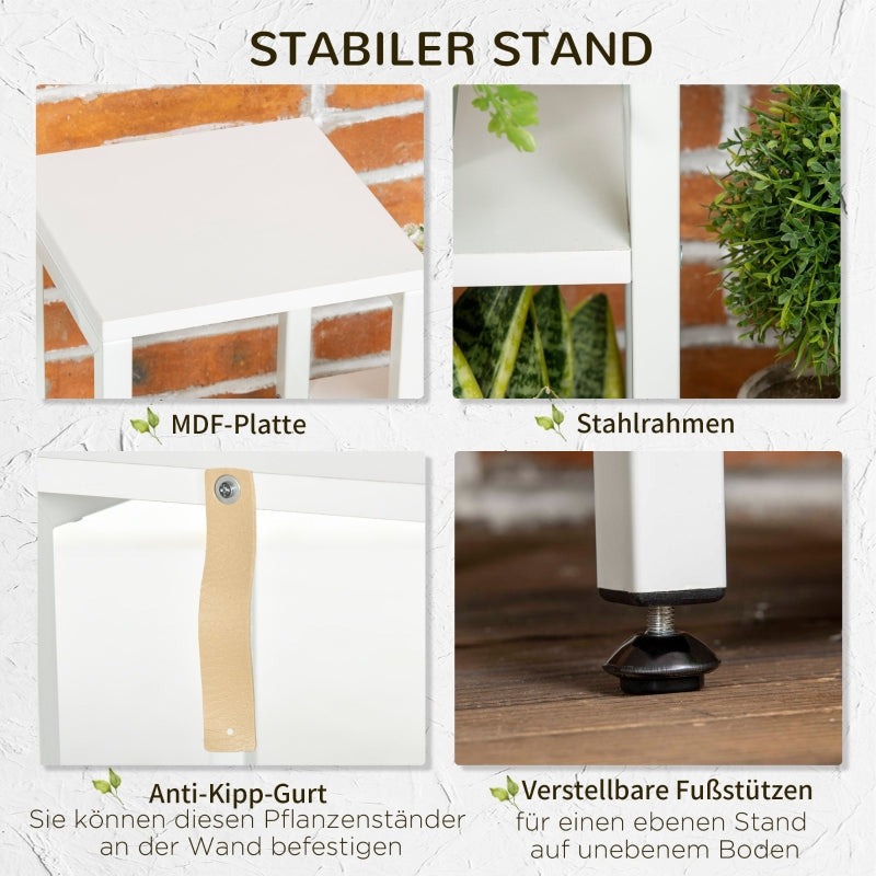 Flower Stand, 7 Tiers, Indoor Outdoor, Steel White