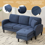 L-shaped Corner Sofa with Chaise Longue, 3-Seater Modular Design, Corduroy Fabric