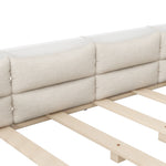 Platform Bed with Side Rails & Pillows, 90x200 cm, White