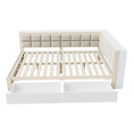 Sofa Wooden Bed, 140x200 Multifunctional with Storage Drawer, Pine Wood