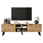 Modern TV Cabinet with 2 Doors, 2 Open Compartments - 160.5 x 35.5 x 45 cm