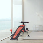 Sit Up Bench Adjustable Abdominal Trainer Padded Red Black