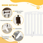 Dog Gate 3-Piece Set Foldable Freestanding 155x61cm, White