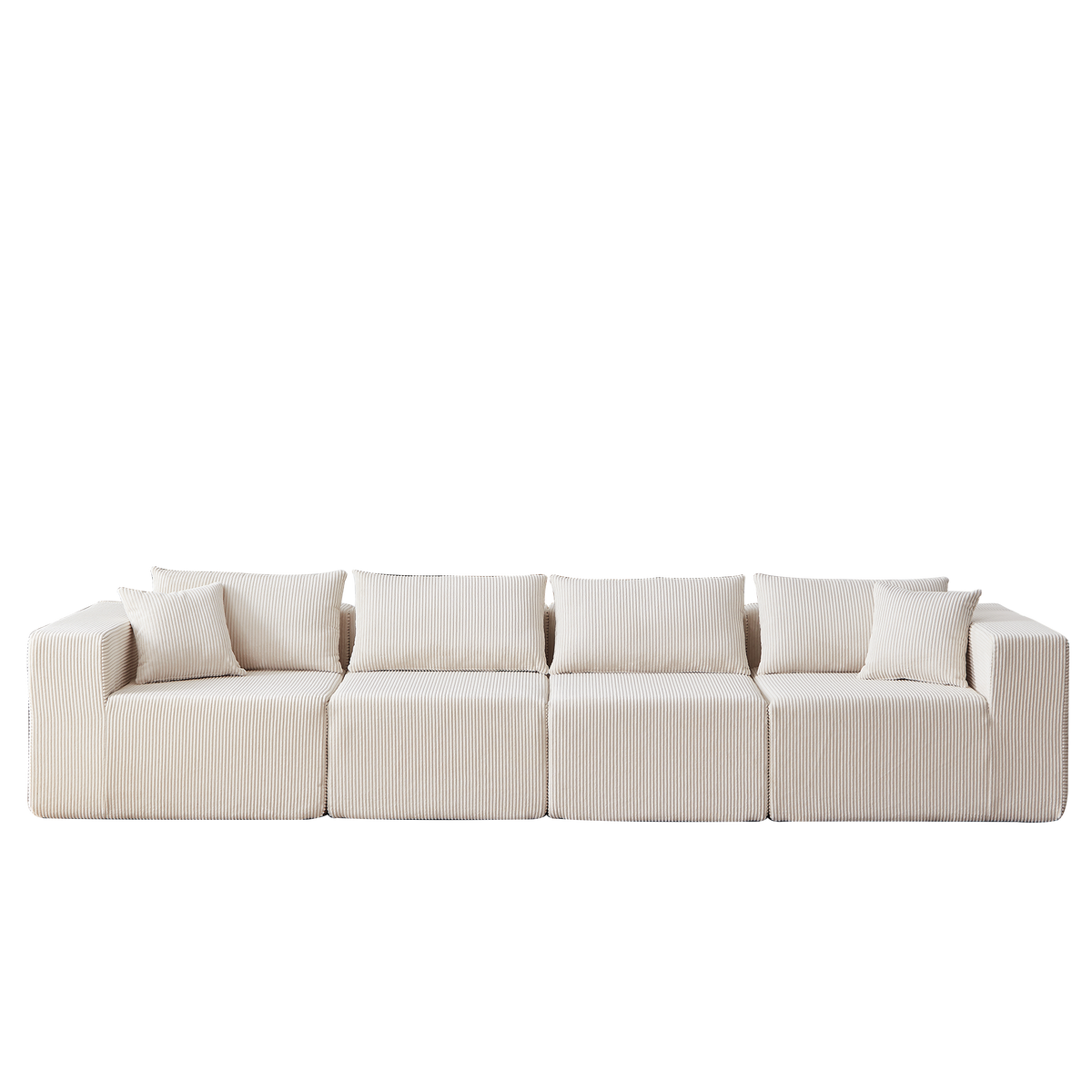 Modular L-Shaped Sectional Sofa 104-Inch 4-Piece - Corduroy