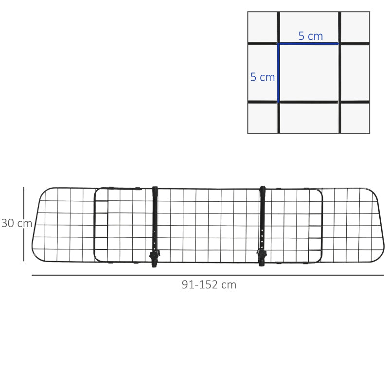 Dog Guard Car Safety Gate, Adjustable Width, Metal