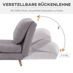 2-in-1 Sofa Bed Sleeper Chair Adjustable Folding Mattress Corduroy Light Grey