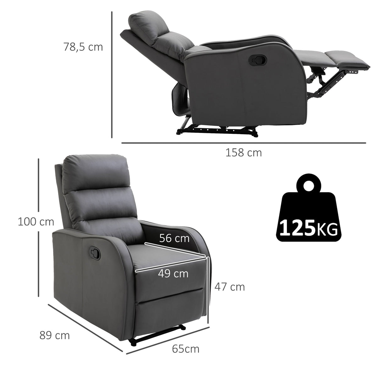 Recliner Chair, Rocking, Reclining, Rotatable, Cup Holder, Microfiber Cloth