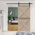 Sliding Door System, Complete Set with Track & Screws, Carbon Steel Black