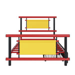 Metal Platform Bed with Drawers and Sturdy Steel Construction, 90x200cm, Red Metal
