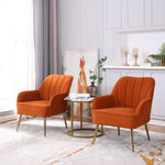 Lounge Chairs, Versatile Accent Seating (Set of 2), Orange Velvet