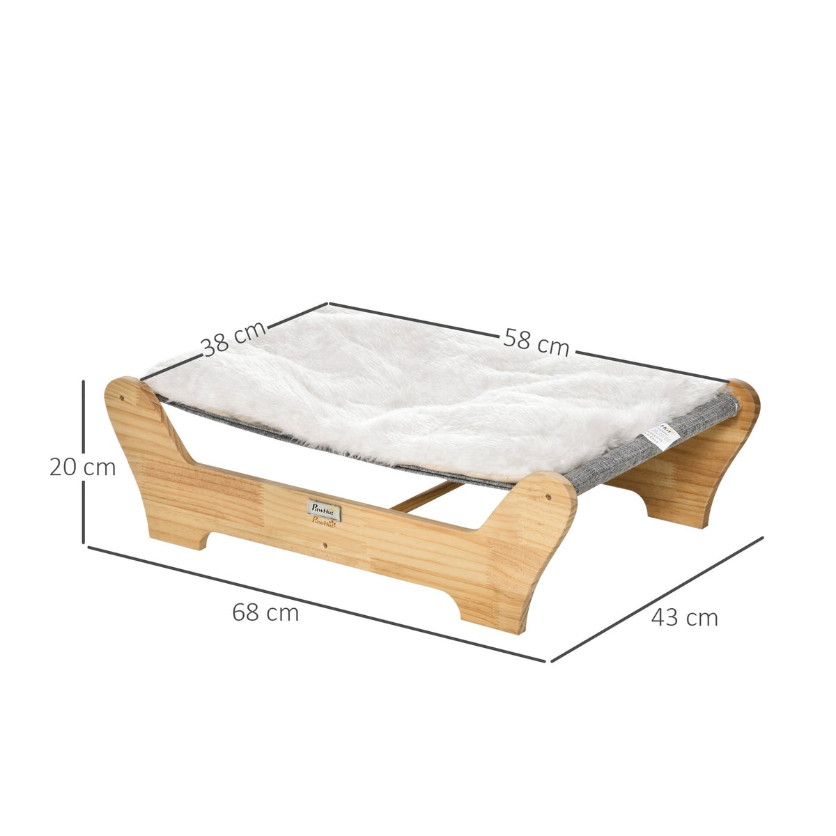 Cat Bed Hammock, Raised Cat Nest, Soft Pinewood