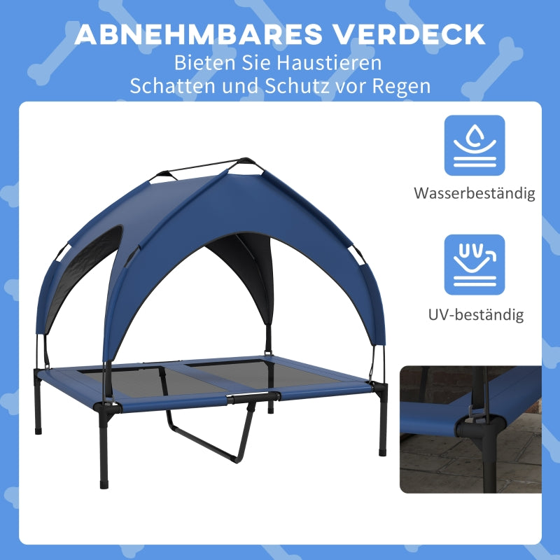 Dog Bed with Roof, Breathable, Water-Repellent, Dark Blue