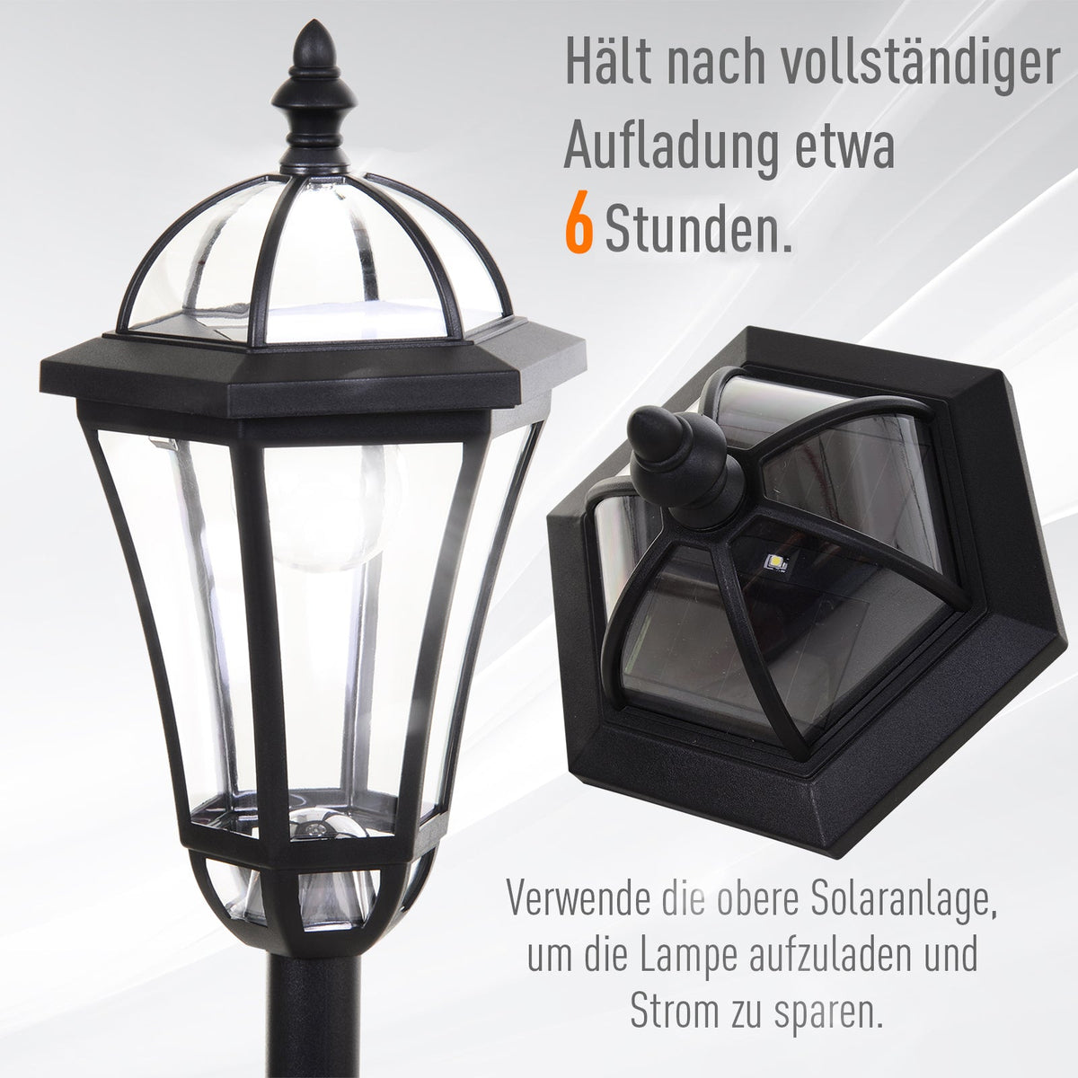 Solar LED Street Lights 2-pack Waterproof Energy Saving Stainless Steel, Black