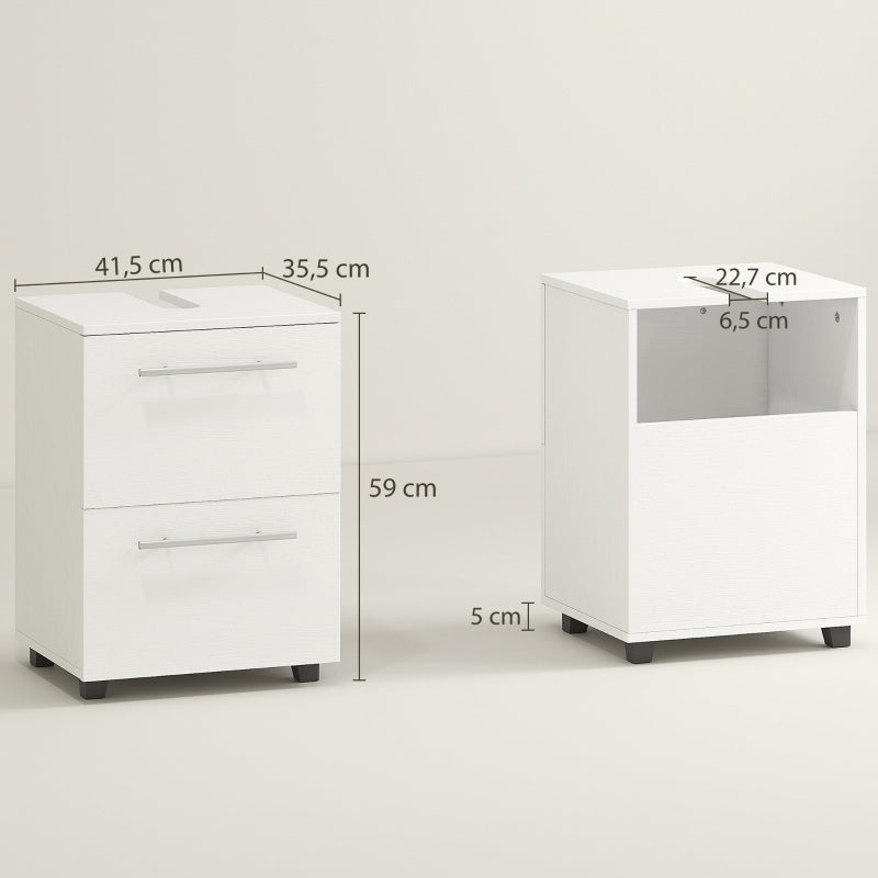 Bathroom Vanity Unit with Drawer, Compact Chipboard, White