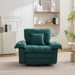 360° Swivel Armchair, Oversized with Support Cushion, Chenille