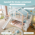 Children's Bunk Bed Slide Stairs Storage Scandinavian Solid Wood