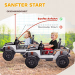 Electric Ride-on Car with Parent-Child Seat and Remote Control, White