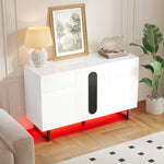 Sideboard 120cm Modern Storage Drawers Doors - White/Black