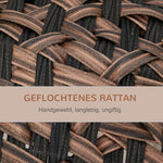 Rattan Cat House with Cushion, Raised Feet, Brown