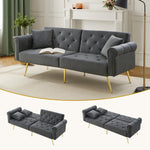 Sofa Bed, Modern 2-Seater with 3-Level Adjustable Backrest, Velvet