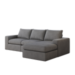 Boneless Couch with Chaise, L-shaped Modern Upholstered Corduroy