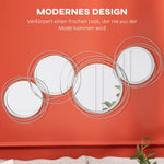 Mirrors Set, 3-Piece 4 Round Wall Decoration, Metal, Silver