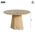 Round Dining Table 120x120cm 4-6 Seater Classic Scandinavian Style Oak