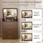 3-in-1 Dressing Table Set with 3 Drawers & Mirror, Clear Glass