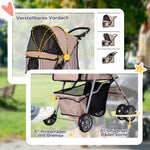 Dog Stroller, Lightweight Foldable Jogger, Coffee Brown
