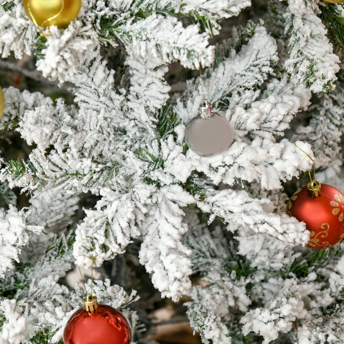 Artificial Christmas Tree - Snow Effect Hinged, Green/White