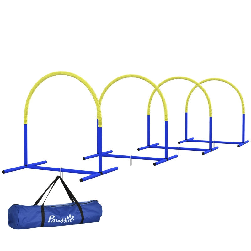 Dog Agility Set, 4-Piece Portable with Carrying Bag, PE & ABS Yellow