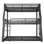 Triple Bunk Bed Frame 90x200/120x200/140x200cm, Black Metal