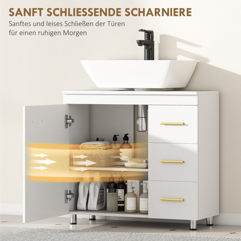 Bathroom Vanity Unit, 3-Tier Design, White