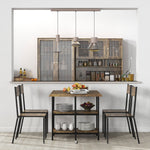 Folding Dining Table, Wheels, 140x80cm, 2-6 People, Rustic Brown Steel