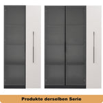 Multifunctional Cabinet with Glass Door, LED Lighting and Side Drawer, Black MDF
