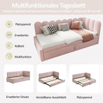L-Shaped Sleeper Sofa Bed - 2-in-1 Space-Saving, Pink Velvet