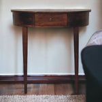 Solid Wood Console, Backless Mounted 1 Drawer, Dark Brown