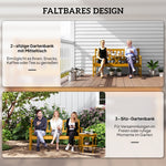 2-seater Garden Bench, Weatherproof Folding Table, 320 kg, Teak Wood