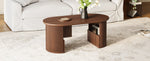 Modern Retro Coffee Table with Vertical Texture, 105x50x46.5cm, Walnut